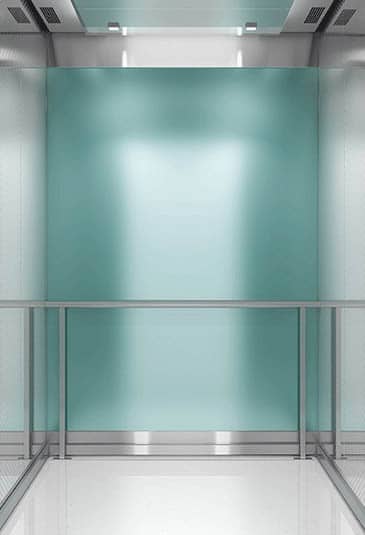 KONE S MiniSpace ™ elevator with solid color glass interior
